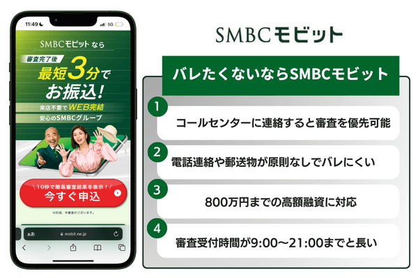 SMBCモビットはコールセンターに電話をすれば優先審査が受けられる