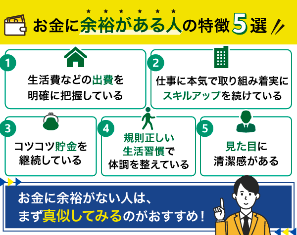 お金に余裕がある人の特徴5選