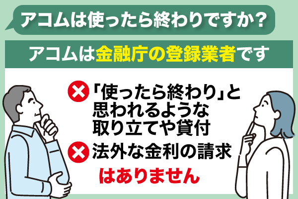 アコムは金融庁の登録業者で使ったら終わりではない