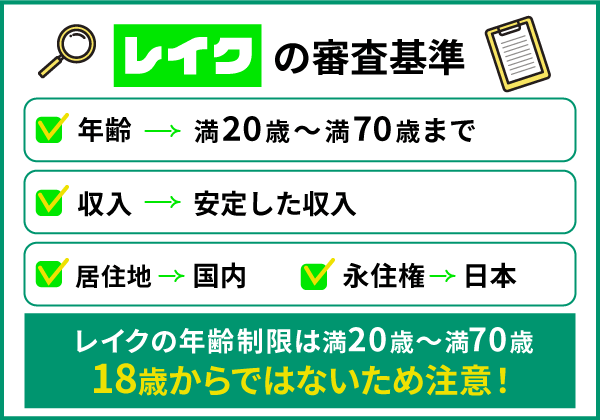 レイクの審査基準4点のチェックシートと注意点の解説