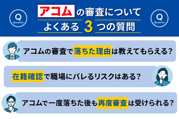 アコムの審査に関するよくある質問を紹介している画像