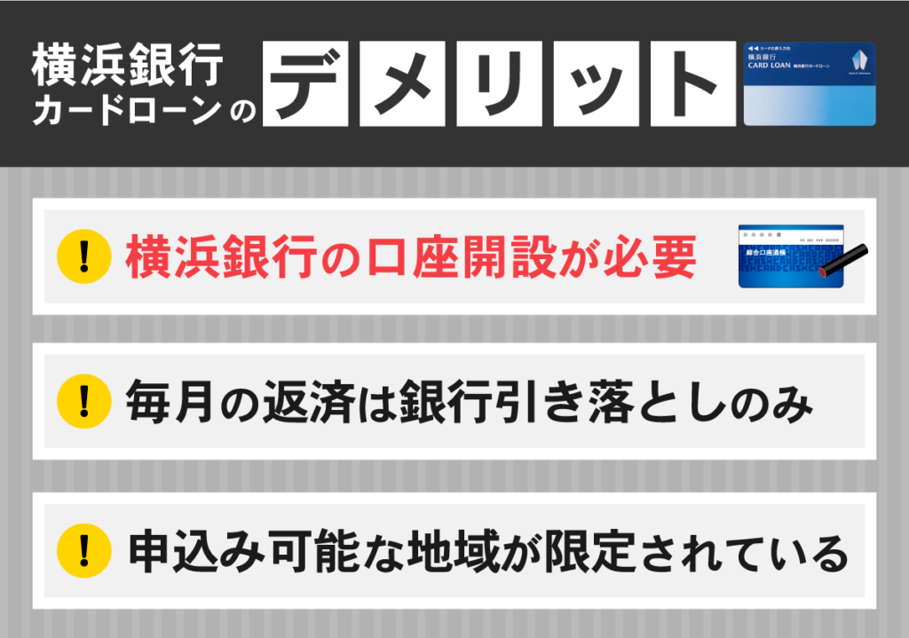 横浜銀行カードローンのデメリット3点の図解