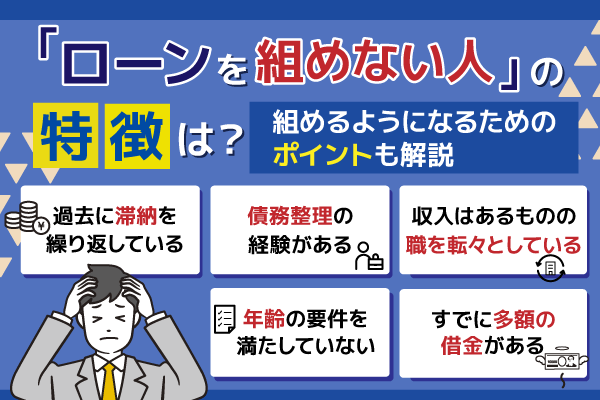 ローンを組めない人の特徴について解説した記事のアイキャッチ画像