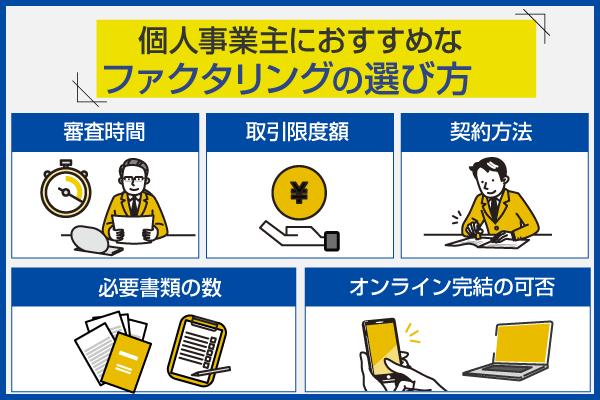 個人事業主向けファクタリングの選び方を解説している画像